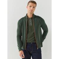 Ps Paul Smith Mens Zip-Through Funnel Neck Cardigan - Green