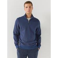 Ps Paul Smith Mens Half Zip Textured Knitted Jumper - Blue