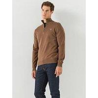 Ps Paul Smith Zebra Zip Knitted Jumper - Brown