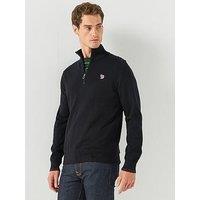 Ps Paul Smith Zebra Zip Knitted Jumper - Black