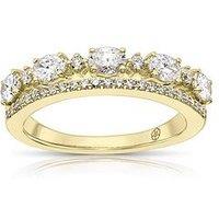 Harriet Harriet 14Ct Yellow Gold Oval & Round Cut Double Row Eternity 0.75Ct Lab Grown Diamond Ring