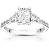 Harriet Harriet Platinum Radiant Trilogy Stone Set Shoulders 1.40Ct Lab Grown Diamond Ring