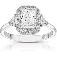 Harriet Platinum Radiant Halo Trilogy & Trillion Set Shoulders 1.50Ct Lab Grown Diamond Ring