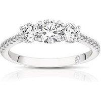 Harriet Harriet Platinum Round Trilogy Stone Set Shoulders 1Ct Lab Grown Diamond Ring