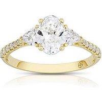Harriet Harriet 14Ct Yellow Gold Oval Trilogy Stone Set Shoulders 1.40Ct Lab Grown Diamond Ring