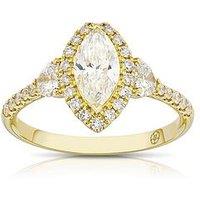 Harriet 14Ct Marquise Halo & Heart Set Shoulders 1.25Ct Lab Grown Diamond Ring - Gold