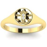 Kleora Iris Modern Electrum Diamond Cats Eye Ring - Gold