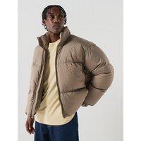 Levi'S Mens Aurue Short Padded Stand Collar Puffer Jacket - Dark Green