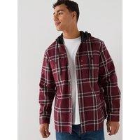 Levi'S Mens Hooded Check Regular Fit Classic Hooded Worker - Red