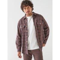 Levi'S Mens Jackson Worker Brushed Check Flannel Shirt - Red