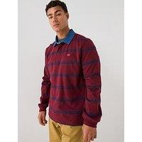 Levi'S Classic Stripe Rugby Long Sleeve Polo Shirt - Red