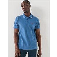 Levi'S Tipped Housemark Short Sleeve Polo Shirt - Light Blue