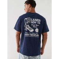 Levi'S Mens Motorsport Back Graphic Relaxed Fit T-Shirt - Navy