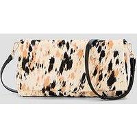 The Very Collection Real Leather Cow Printfold Over Clutch Bag