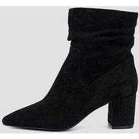The Very Collection Slouch Ankle Boot With Block Heel - Black