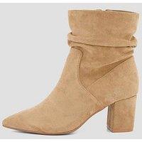 The Very Collection Slouch Ankle Boot With Block Heel - Taupe