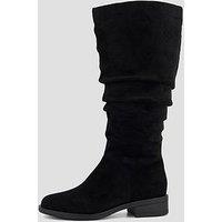 The Very Collection Comfort Slouch Knee High Boots With Wider Fit Calf - Black