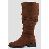 The Very Collection Comfort Slouch Knee High Boots With Wider Fit Calf - Brown
