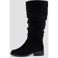 The Very Collection Wide Fit Comfort Slouch Knee High Boots With Wider Fit Calf - Black