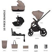 Venicci Claro 2 - 4In1 Pushchair Bundle Tiago Beige Car Seat And 360 Base - Almond