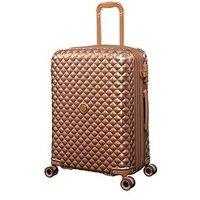 It Luggage Glitzy Metallic Copper Medium Suitcase