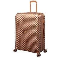It Luggage Glitzy Metallic Copper Large Suitcase