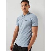 Boss Paul Slim Fit Tipped Polo Shirt - Grey