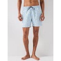 Boss Regular Straight Graphic Shorts - Light Blue