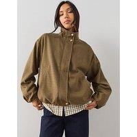 The Very Collection Bubble Hem Check Jacket - Print