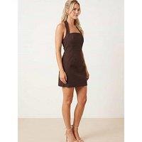 Style Cheat Halter Mini Dress - Brown