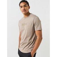 Boss Ts_Logo Debossed Tonal Logo T-Shirt - Beige