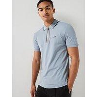 Boss Philix 1/4 Zip Polo Shirt - Grey