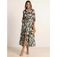 Style Cheat Floral Daphne Shirt Dress - Brown