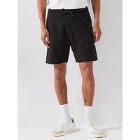 Boss Rubber Patch Logo Sweat Shorts - Black