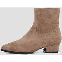The Very Collection Wide Fit Chisel Toe Sock Ankle Boots - Taupe