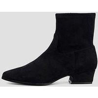 The Very Collection Wide Fit Chisel Toe Sock Ankle Boots - Black