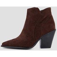 The Very Collection Extra Wide Fit Western Ankle Boot - Brown