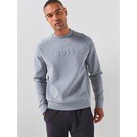 Boss Salbo Tonal Logo Crew Sweatshirt - Grey