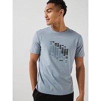 Boss Ts_Network Flag Graphic T-Shirt - Grey