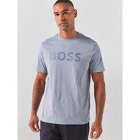 Boss Logo Tonal Rubber Logo T-Shirt - Grey