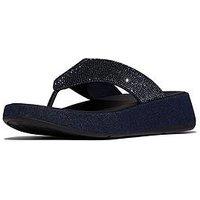 Fitflop F-Mode Toe Post - Denim And Hotfix Black
