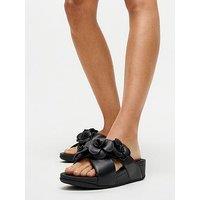 Fitflop Lulu Flower Cross Slides - Black