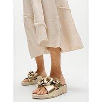 Fitflop Lulu Flower Cross Slides - Gold