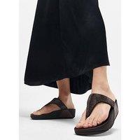 Fitflop Lulu Crystal-Mix Metallic Toe-Post Sandals - Brown