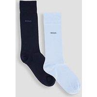 Boss 2 Pack Small Logo Cotton Crew Socks - Blue