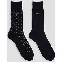 Boss Bodywear 2 Pack Mini Pattern Circle Crew Socks - Black