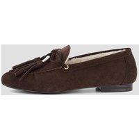 The Very Collection Womens Real Suede Tassel Slip-On Moccasins - Brown