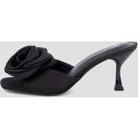 The Very Collection Womens Corsage Slip-On Mule Heel Sandal - Black