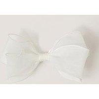 Monsoon Girls Organza Large Bow Clip - Light Cream