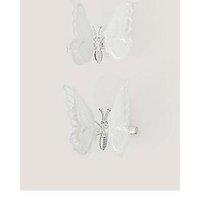 Monsoon Girls 2 Pack Bridesmaid Spring Butterfly Clips - Light Cream